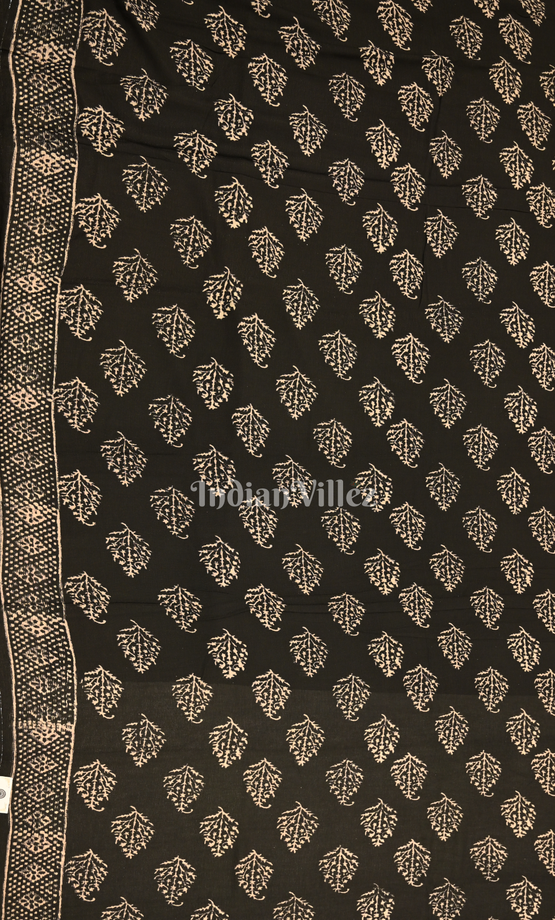 Black Golden Strips Block Printed Cotton Suit Sets 