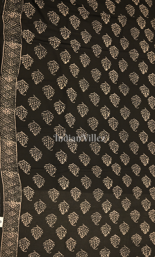 Black Golden Strips Block Printed Cotton Suit Sets 
