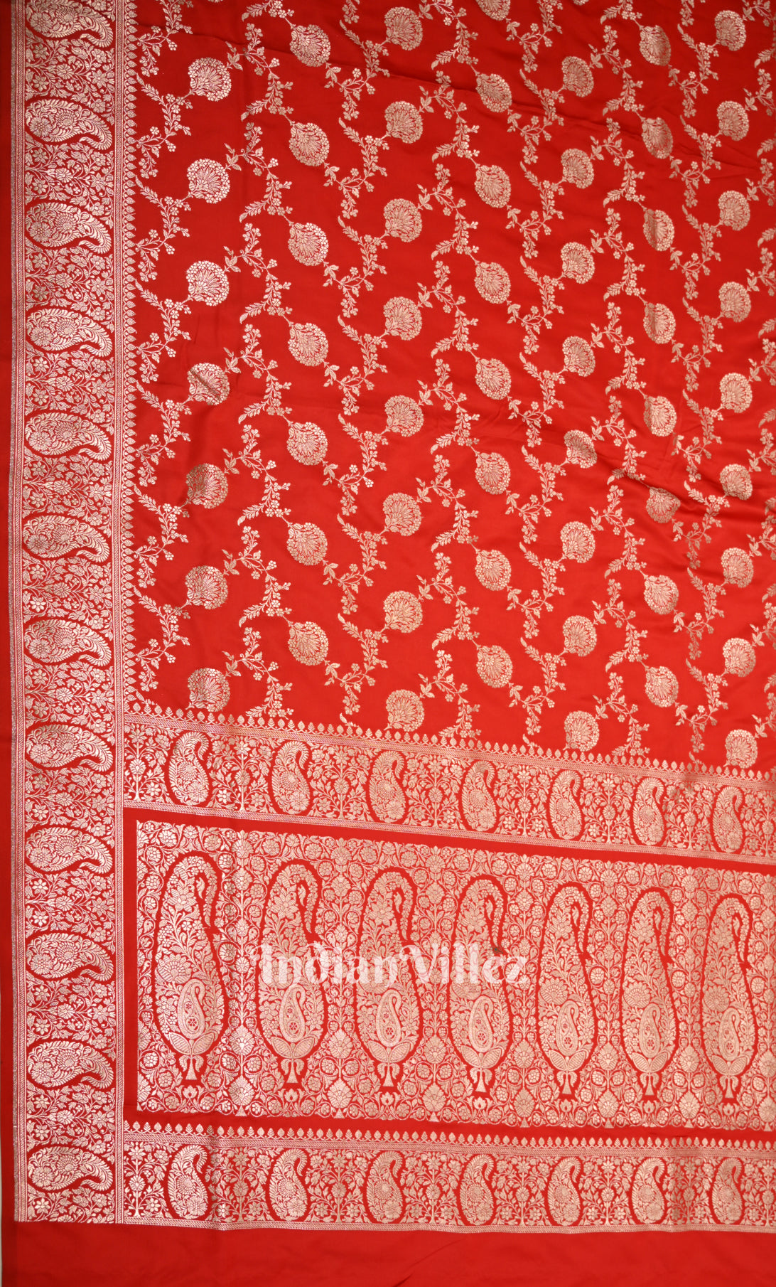 Classic Red Meenakari Pure Mashru Satin Silk Banarasi Saree