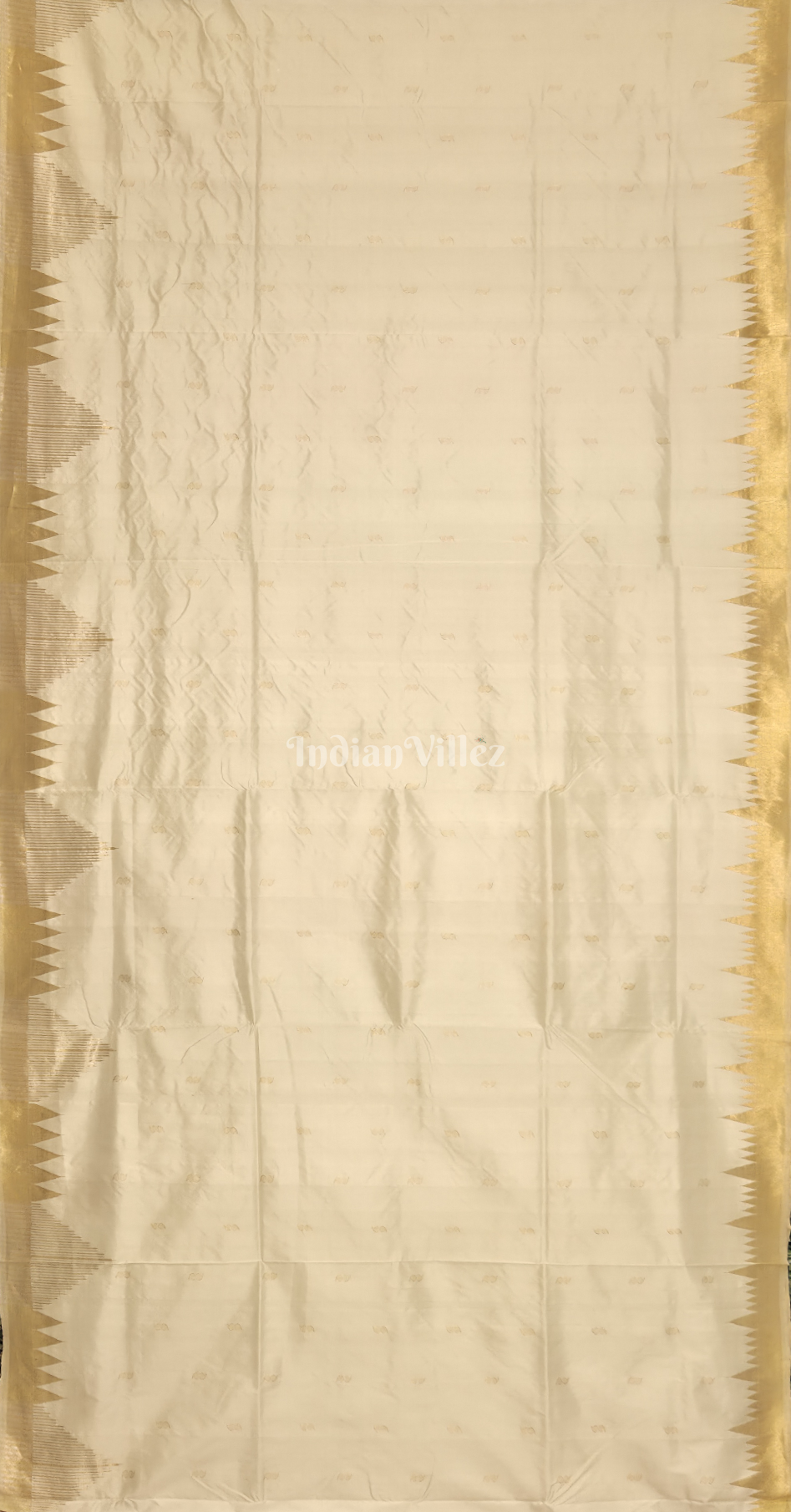 Exclusive Off White Golden Phoda Kumbha Half Tissue Sambalpuri Silk Saree
