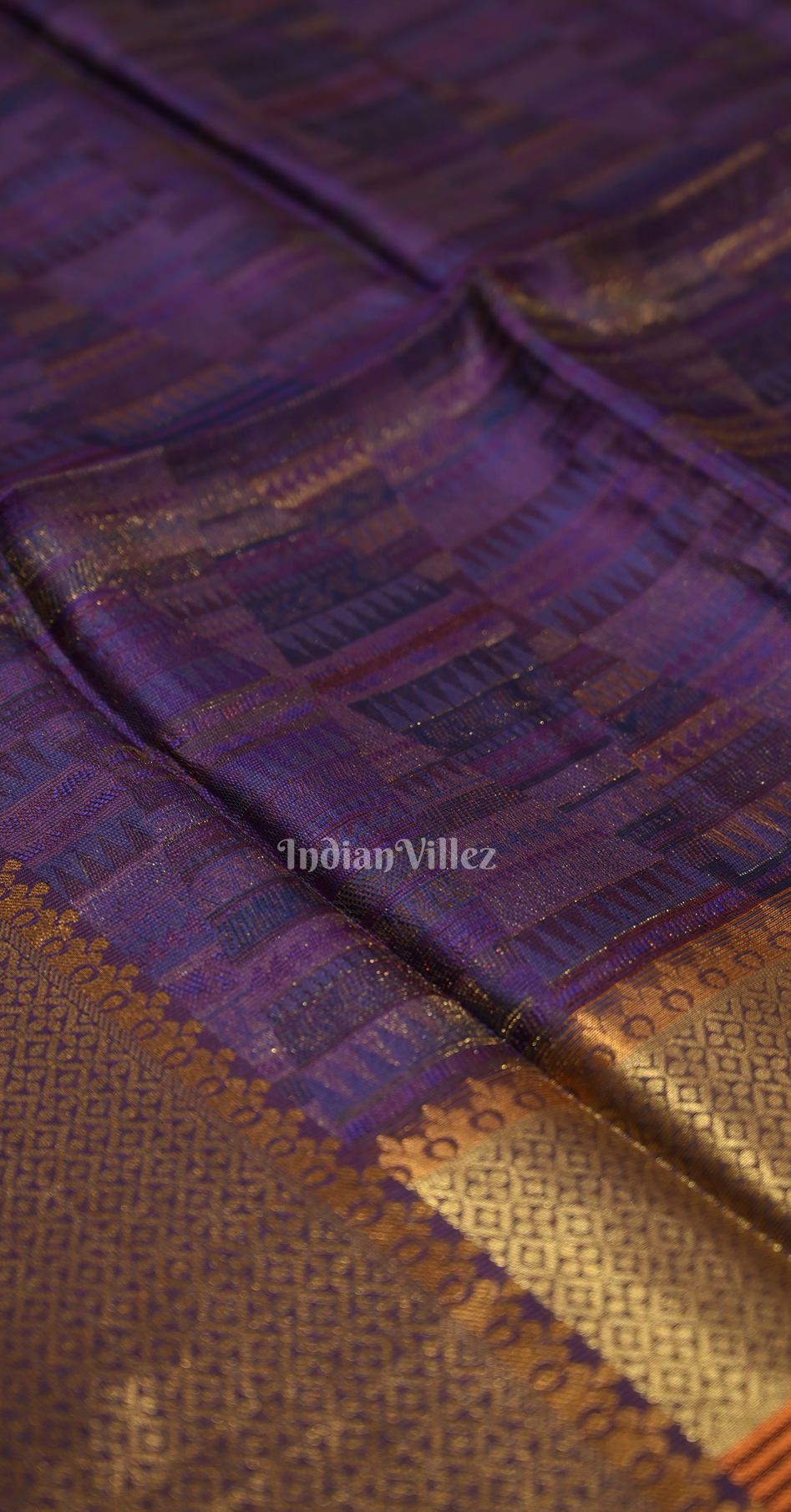 Purple Pure Two Tone Organza Weaving Banarasi Saree