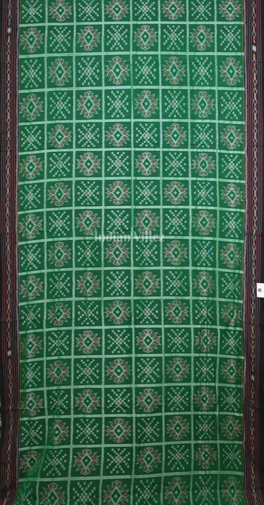 Green Nabakothi Odisha Ikat Sambalpuri Cotton Saree 