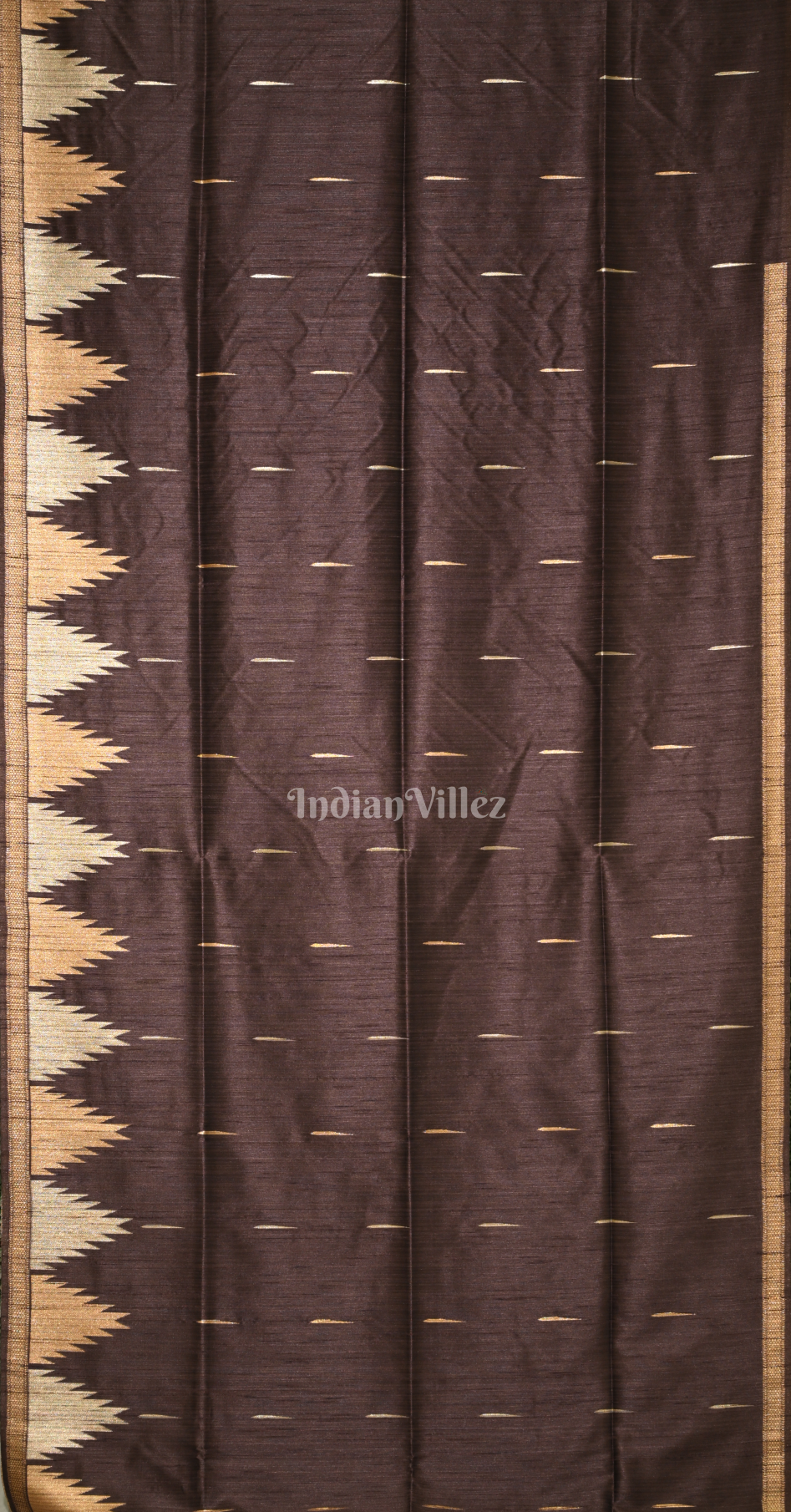 Dark Coffee Phoda Kumbha Tussar Silk Saree