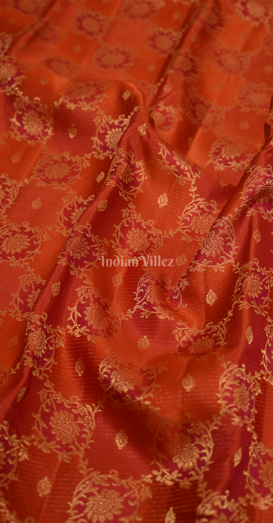 Exclusive Red  Pink Dual Tone Brocade Pure Kanjivaram Silk Saree 