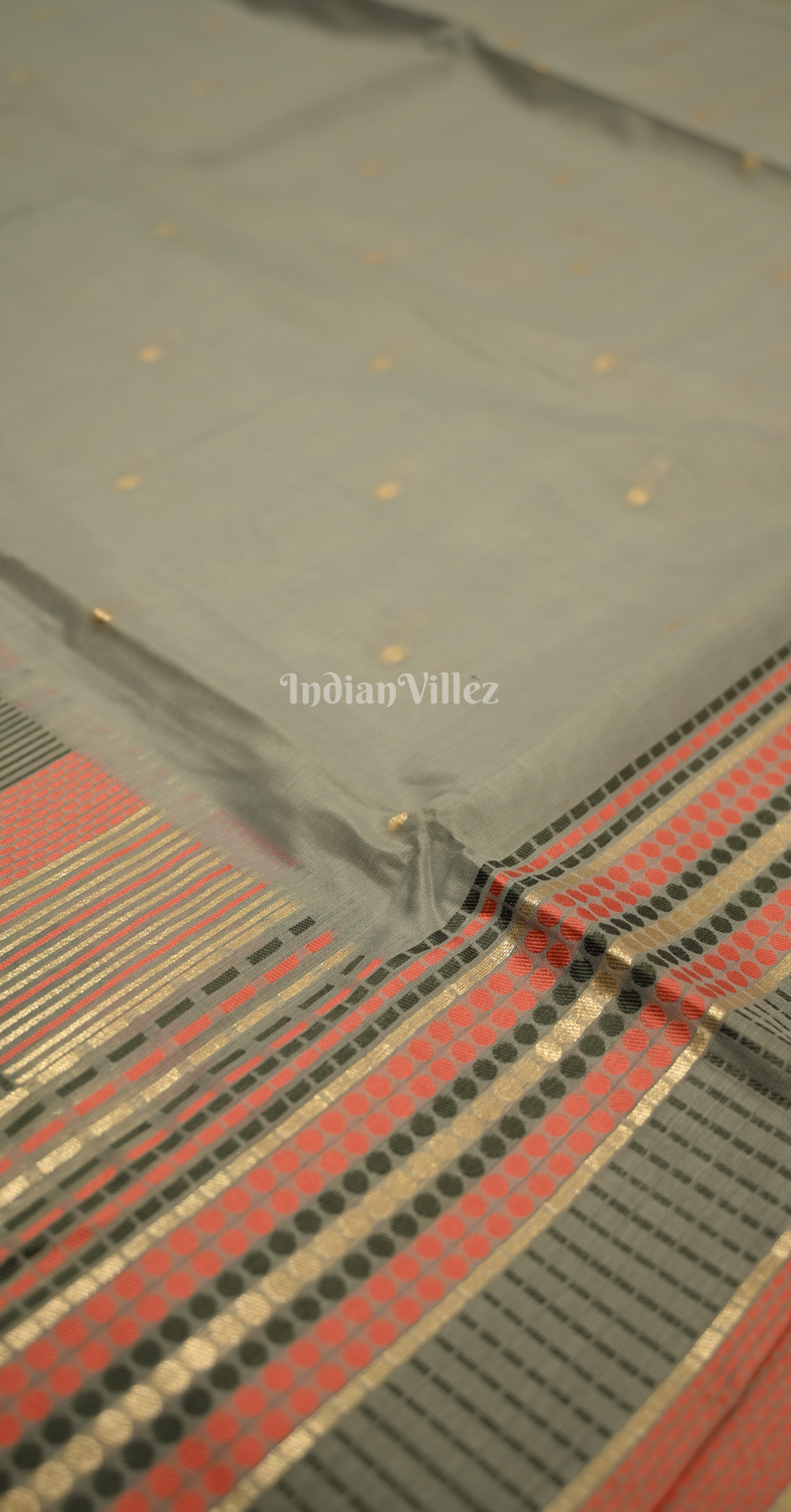 Grey Spun Weaving Silk Saree