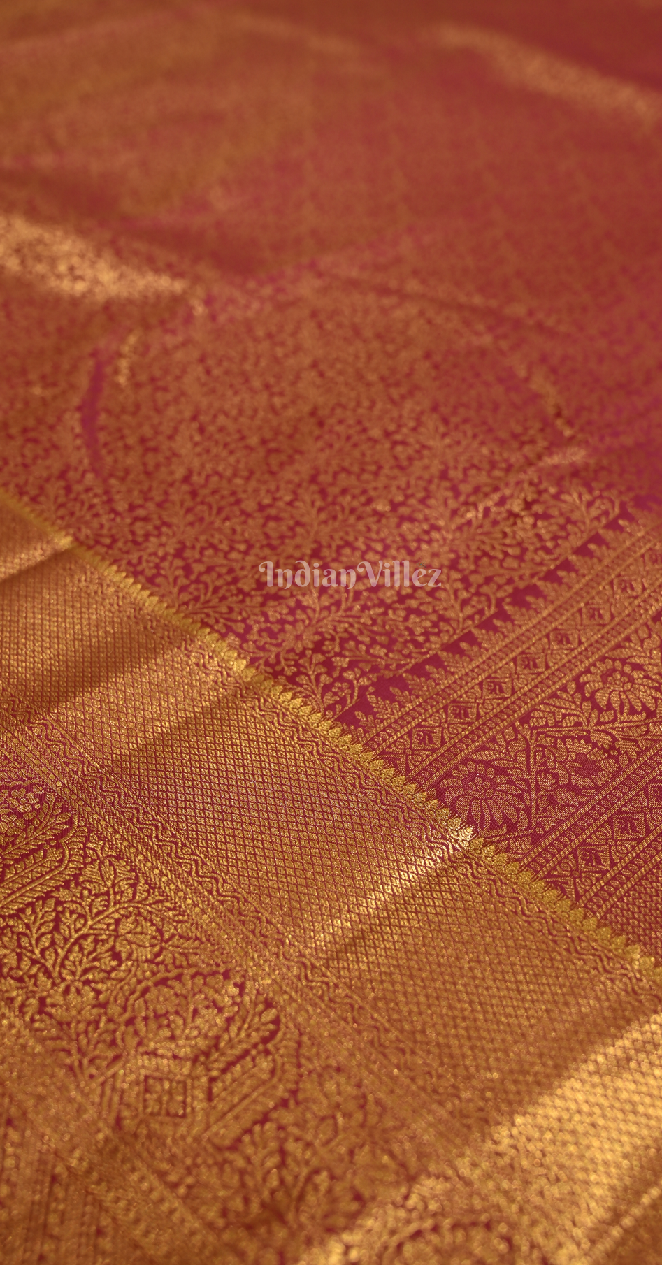 Exclusive Bridal  Rani Pink Floral Pure Brocade Kanjivaram Silk Saree 