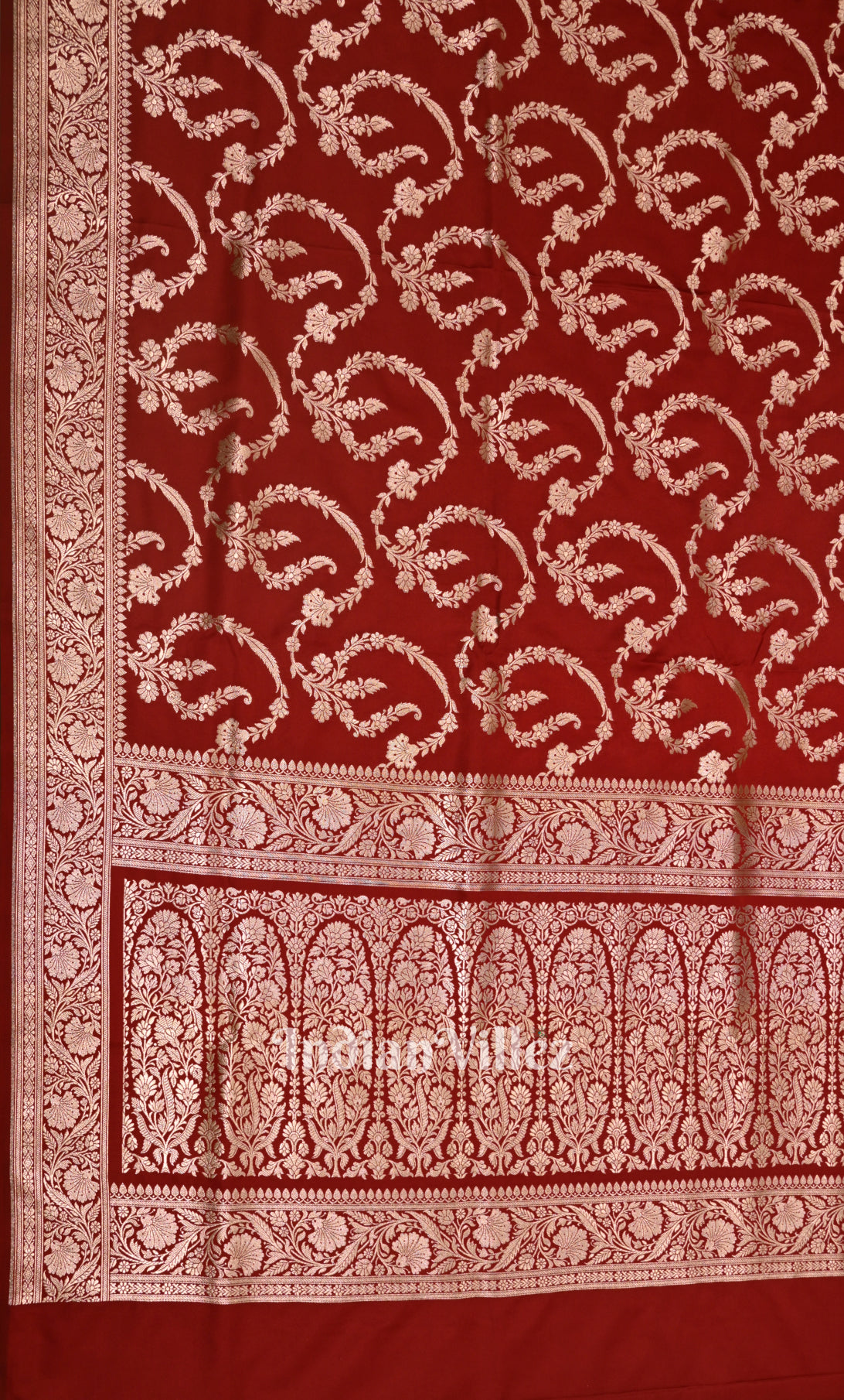 Exclusive Pure Red Mashru Satin Silk Banarasi Saree 