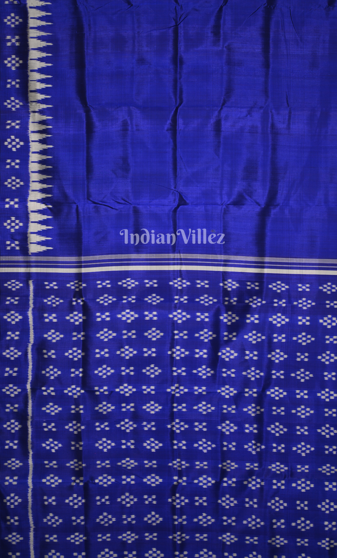 Royal Blue Contemporary Designer Silk Saree with Pasapali Anchal