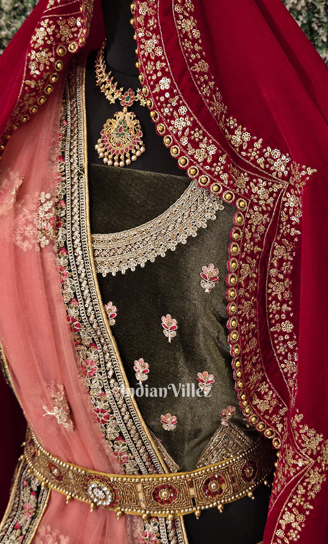 Exlusive Designer Olive Green Lehenga Choli With Dupatta