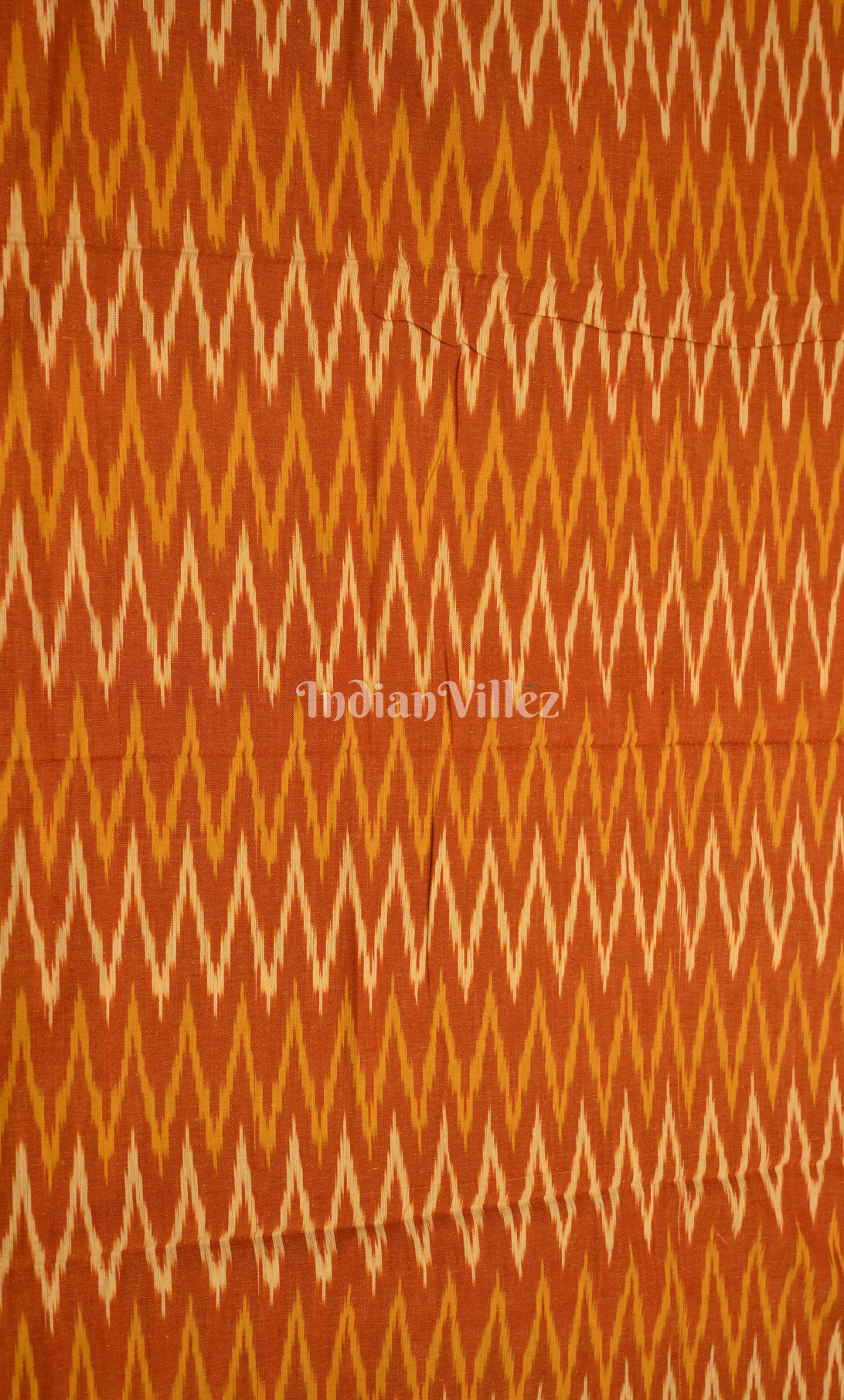 Orange Yellow Red Pochampally Ikat Cotton Unstitched Suit Sets 