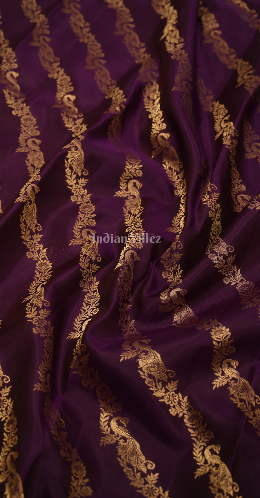 Purple Brocade Pure Kanjivaram Silk Saree 