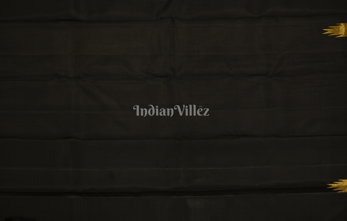 Exclusive Black Golden Pure Kanjivaram Tissue Silk Saree 