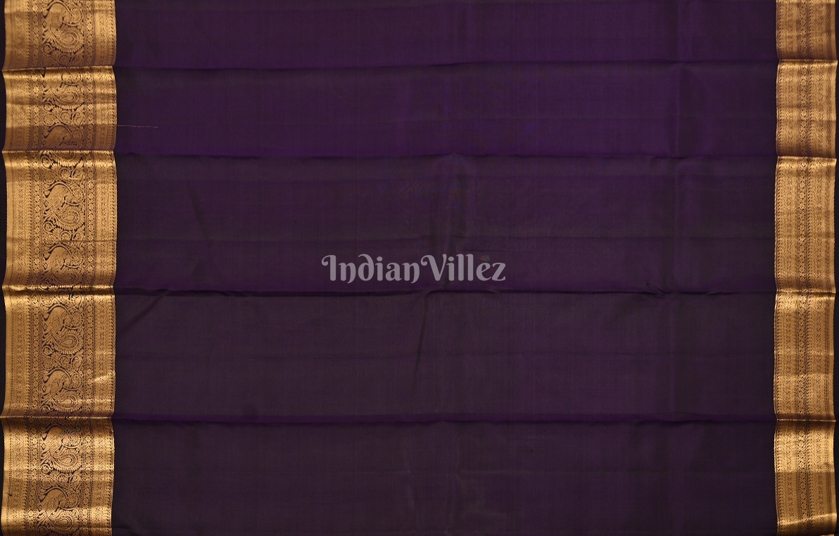 Exclusive Purple Floral Brocade Pure Kanjivaram Silk Saree