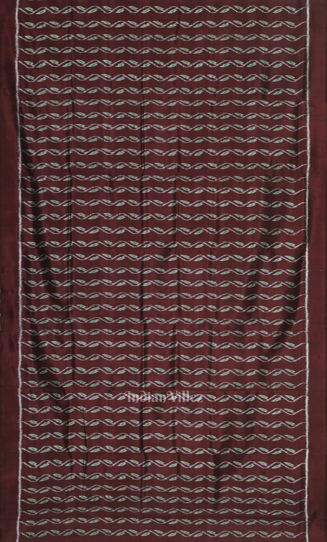 Coffee Green Waves Design  Odisha Ikat Contemporary Designer Silk Saree 