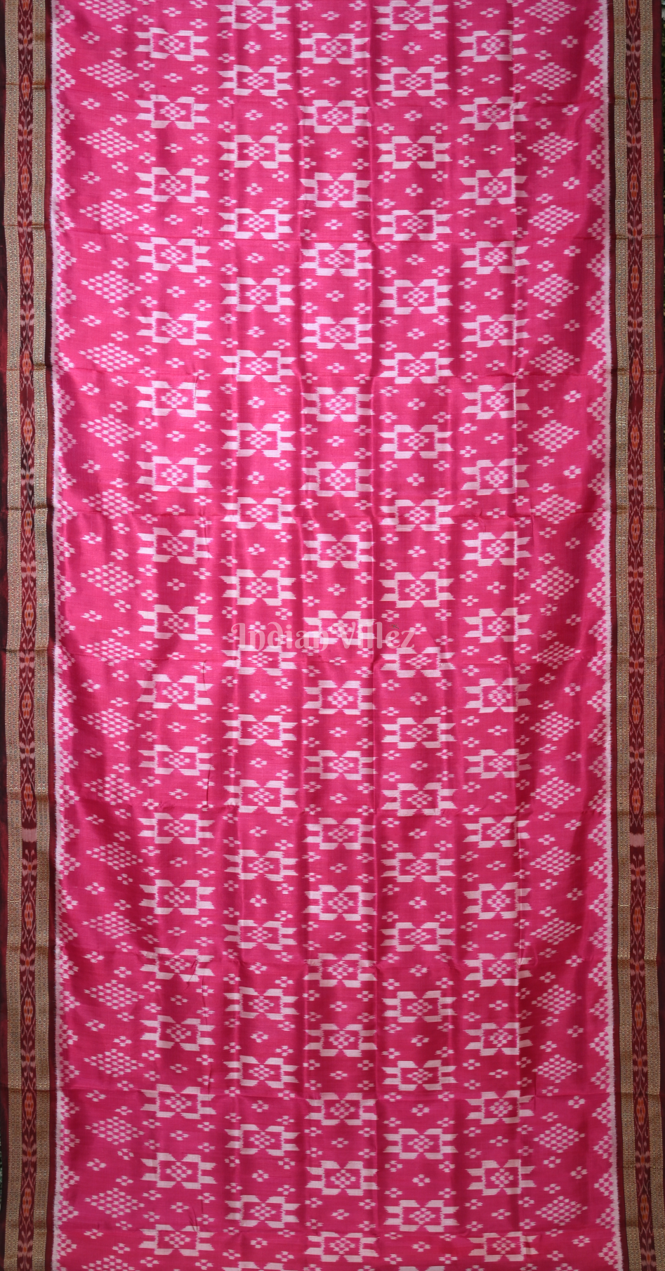 Pink Maroon Pasapali Odisha Ikat Khandua Silk Saree 