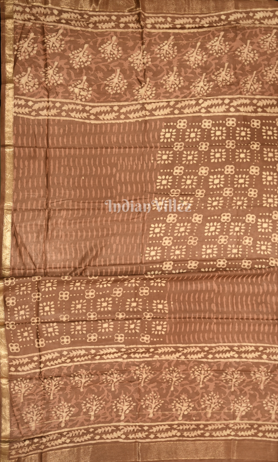 Dark Brown Dabu Block Printed Cotton Suit Sets