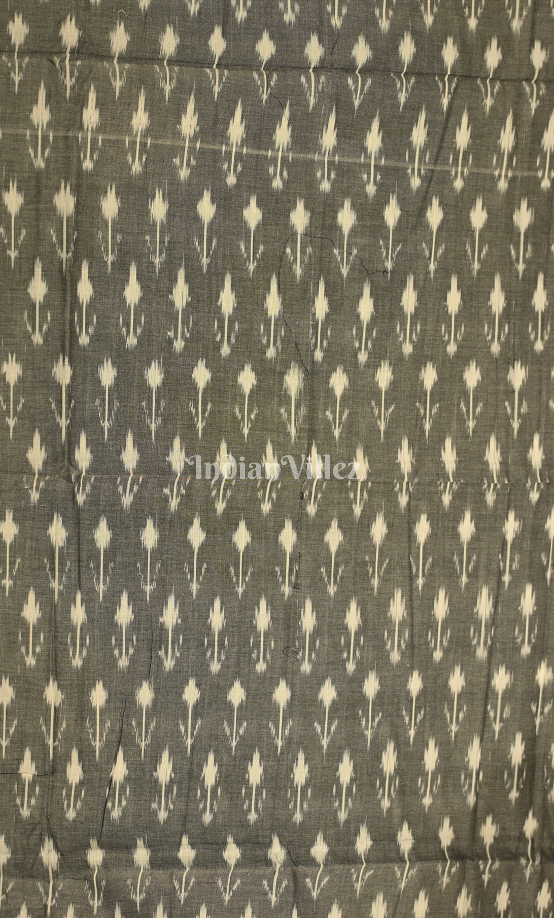 Grey Black Pochampally Ikat Cotton Unstitched Suit Sets