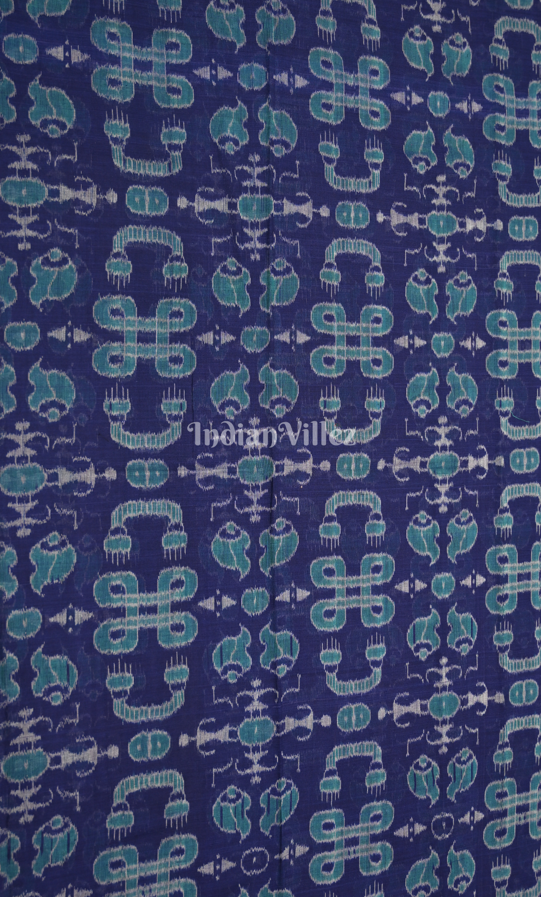 Blue Sea Green Tribal Theme Odisha Ikat Sambalpuri Dress Set & Dupatta 