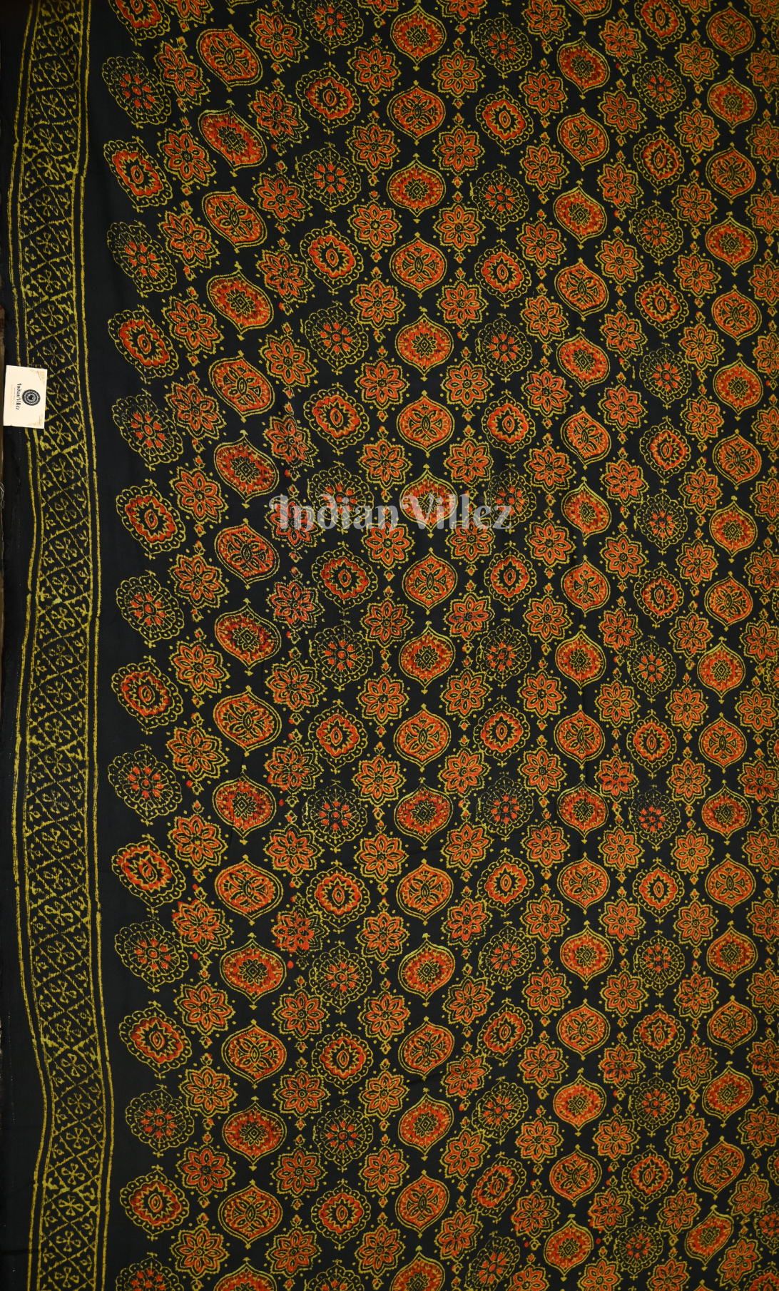 Blue Red Block Printed Cotton Suit Sets
