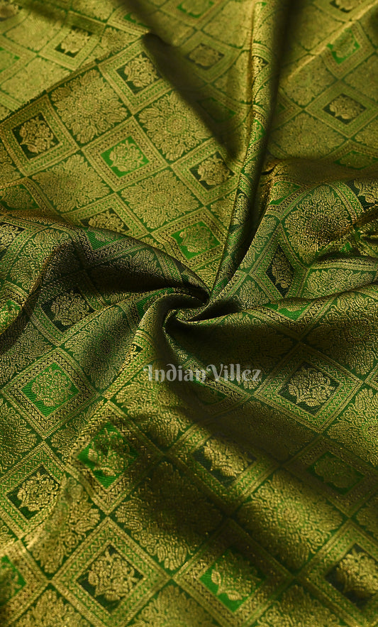 Bottle Green  Brocade Pure Kanjivaram Silk Saree