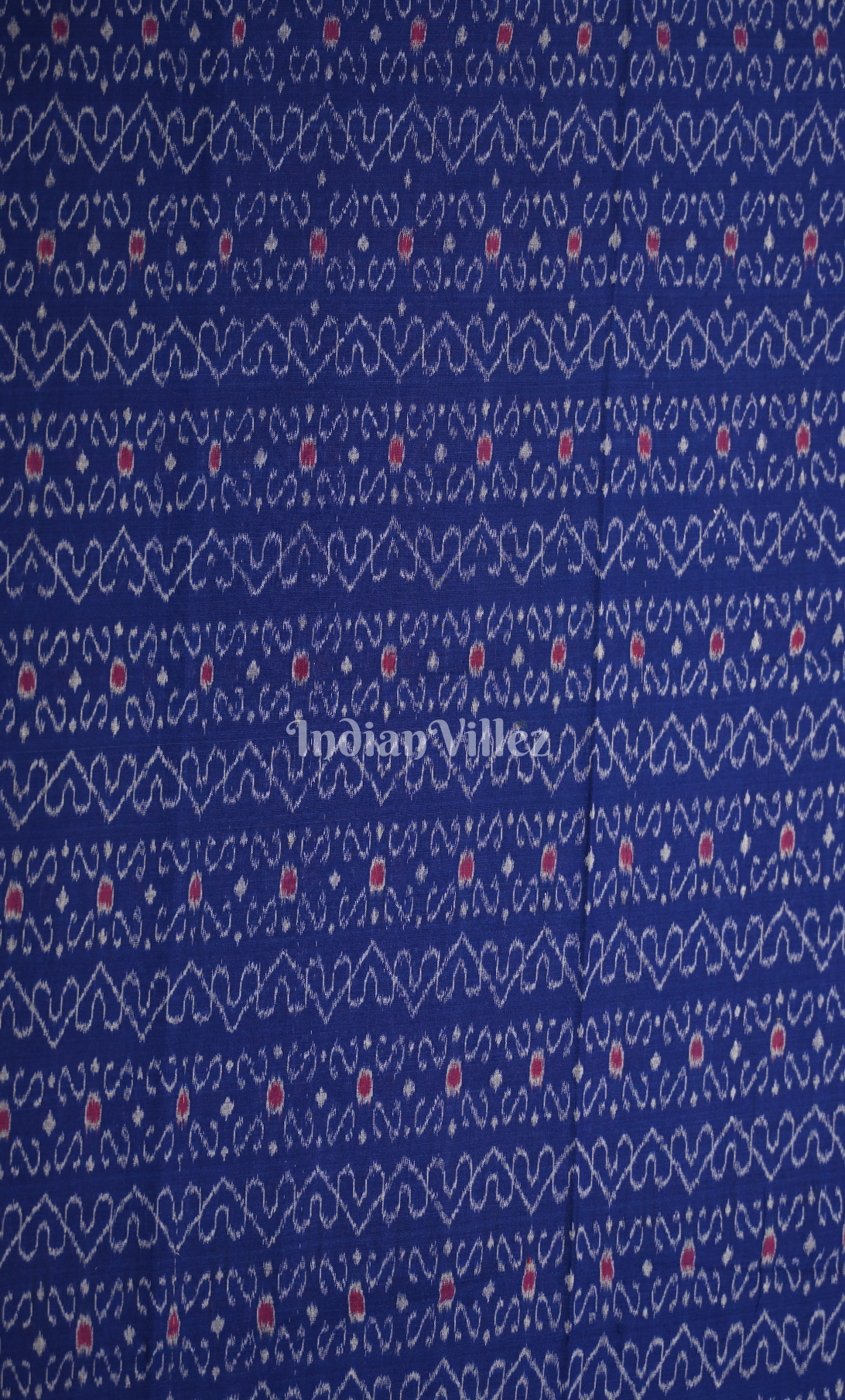 Blue Red Odisha Ikat Sambalpuri Dress Set & Dupatta 