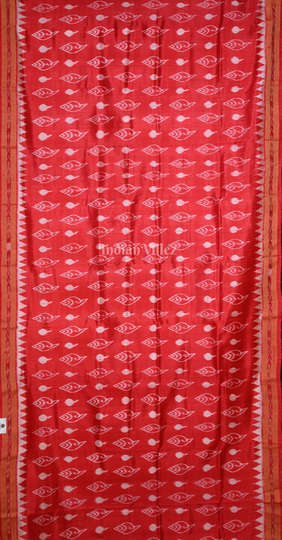 Red Maroon Sankha Motif Odisha Ikat Khandua Silk Saree