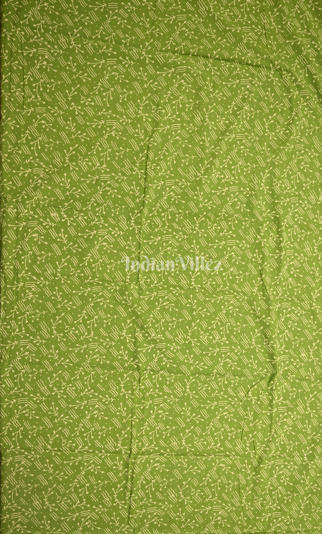 Green Block Printed Cotton Suit Sets 