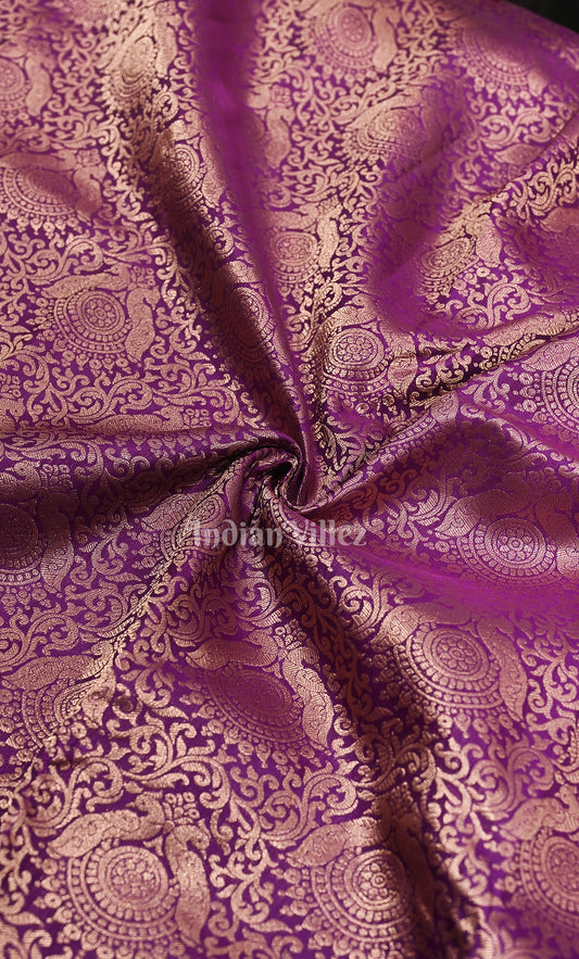 Dark Purple Pure Brocade Kanjivaram Silk Saree 