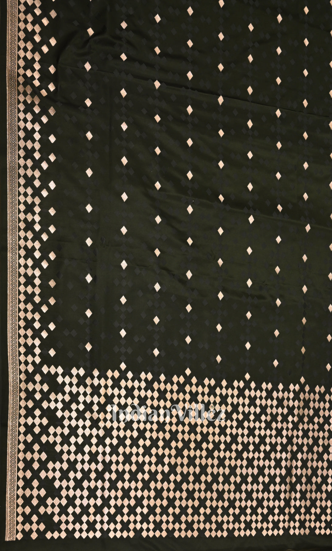 Soft Black Mashru Satin Silk Banarasi Saree 