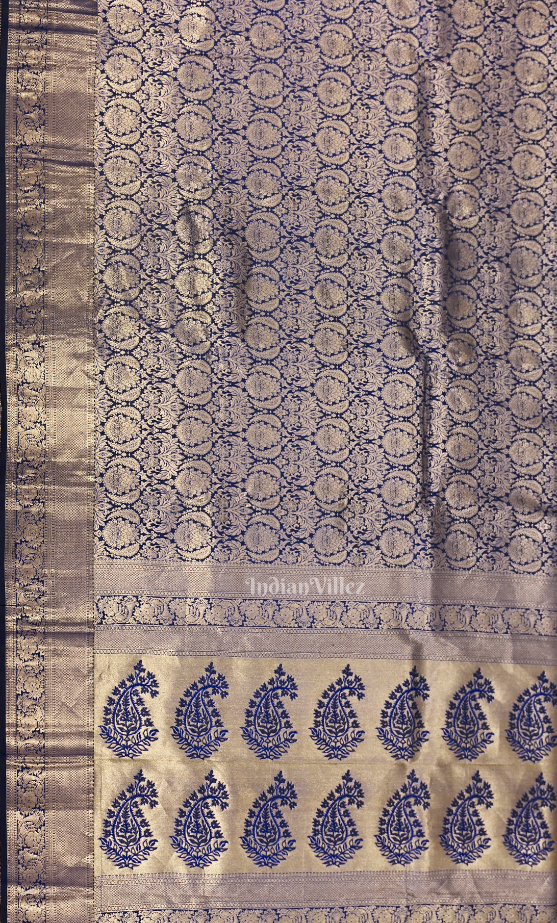 Royal Blue Pure Brocade Kanjivaram Silk Saree