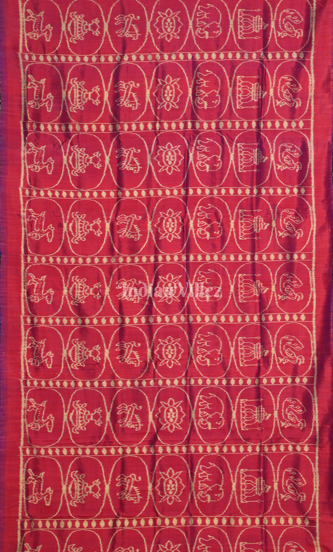  Red maroon Jhoti Theme Odisha Ikat Contemporary Designer Silk Saree