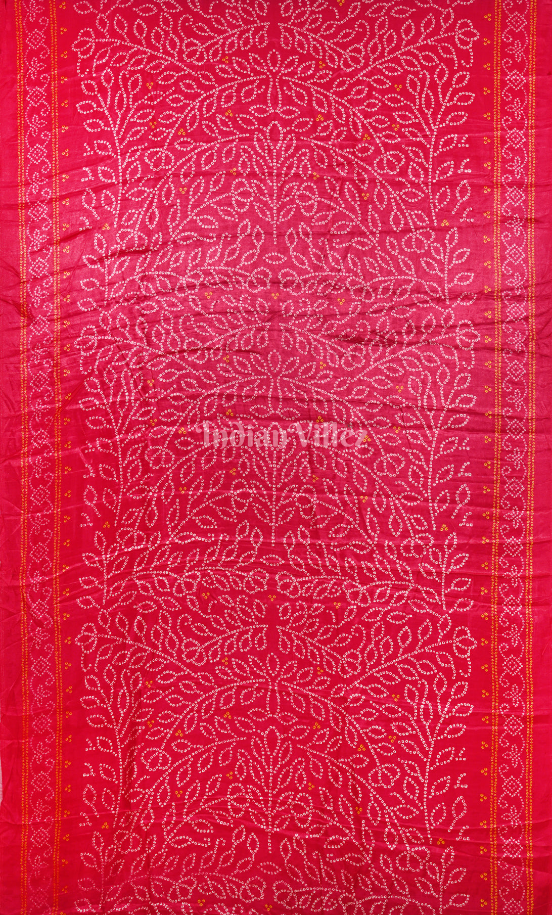 Rani Pink Bandhej Gajji Silk Saree