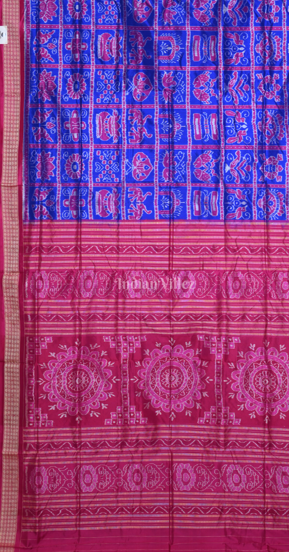 Madhuri Dixit Royal Blue Pink Nabakothi Odisha Ikat Sambalpuri Silk Saree