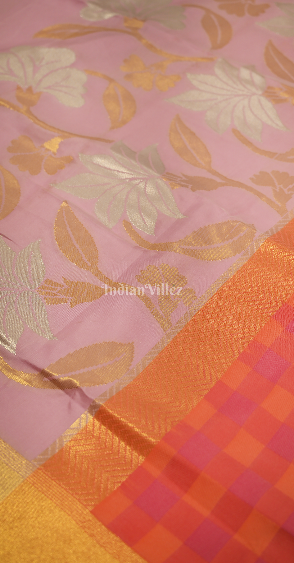 Peach Pink Soft Silk Weaving Saree