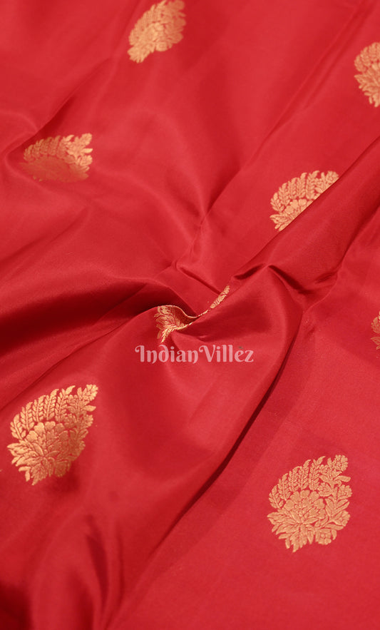 Beautiful Red Brocade Pure Kanjivaram Silk Saree