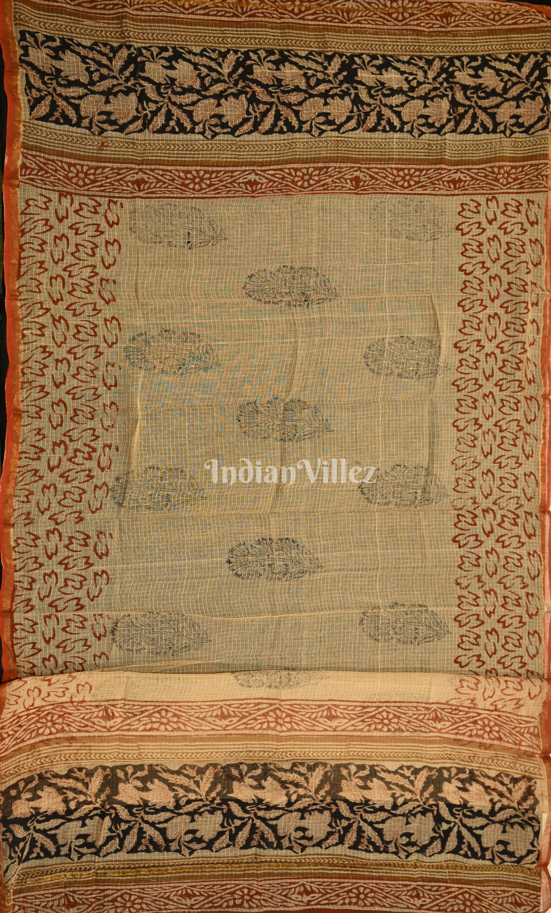 Black with Multicolour Bagru Block Printed Cotton Suit Sets 