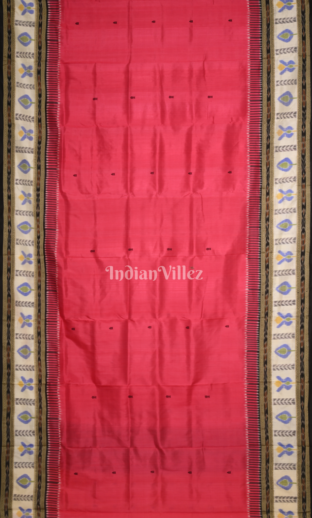 Pink Fish Buti Kathiphera Odisha Ikat Khandua Silk Saree