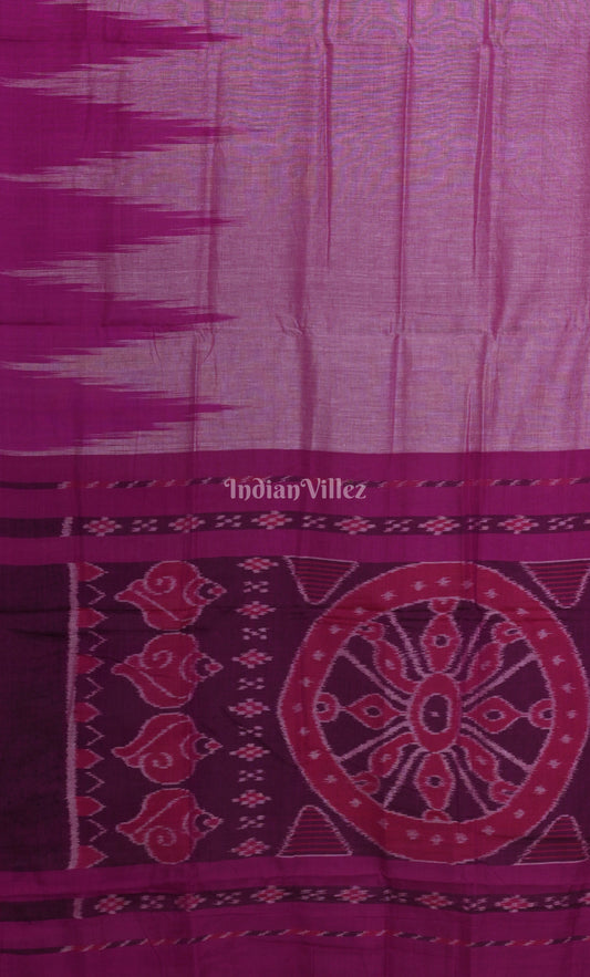Lavendar Magenta Kargil Kumbha Maniabandha Cotton Saree