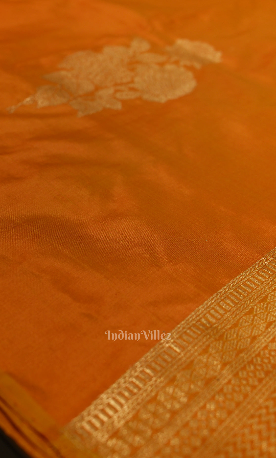 Exclusive Orange Pure Katan Silk Banarasi Saree