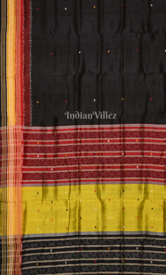 Black Kathiphera Odisha ikat Khandua Silk saree
