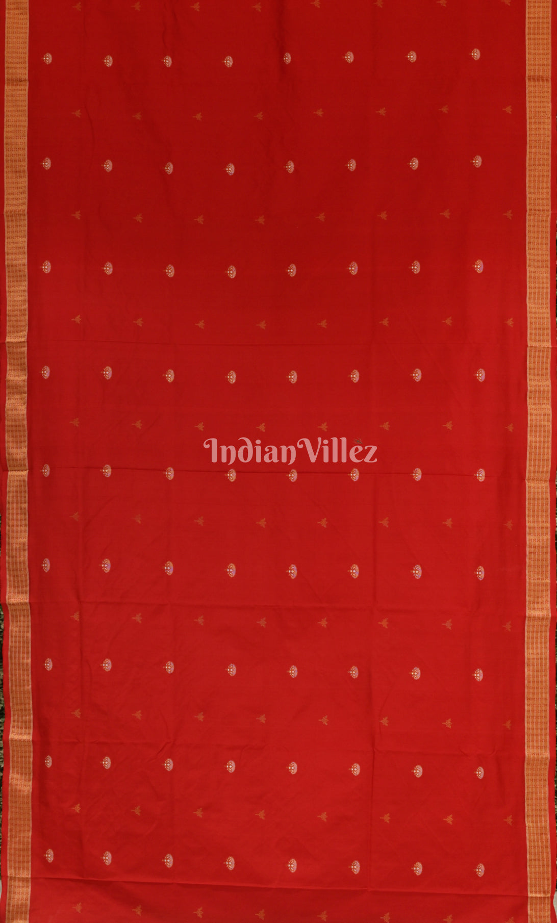 Red Laxmi Yantra Half Tissue Odisha Ikat Sambalpuri Silk Saree 