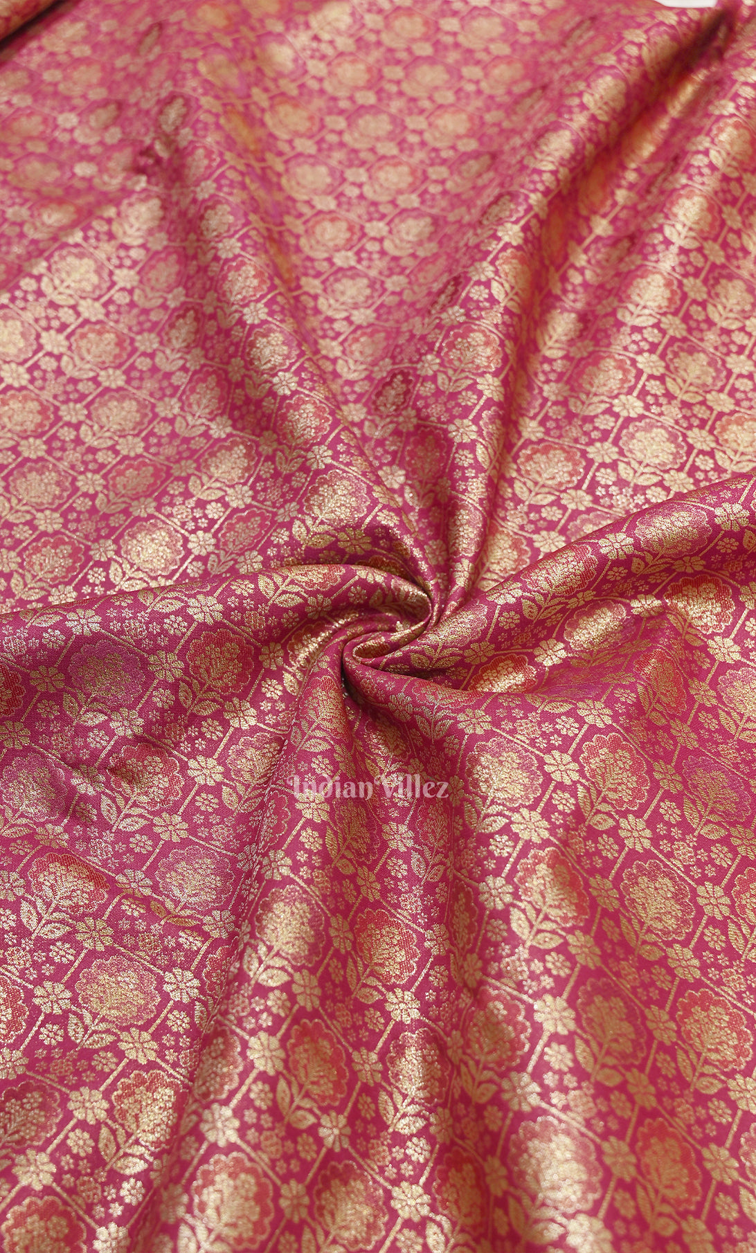 Rani Pink Pure Brocade Kanjivaram Tissue Silk Saree