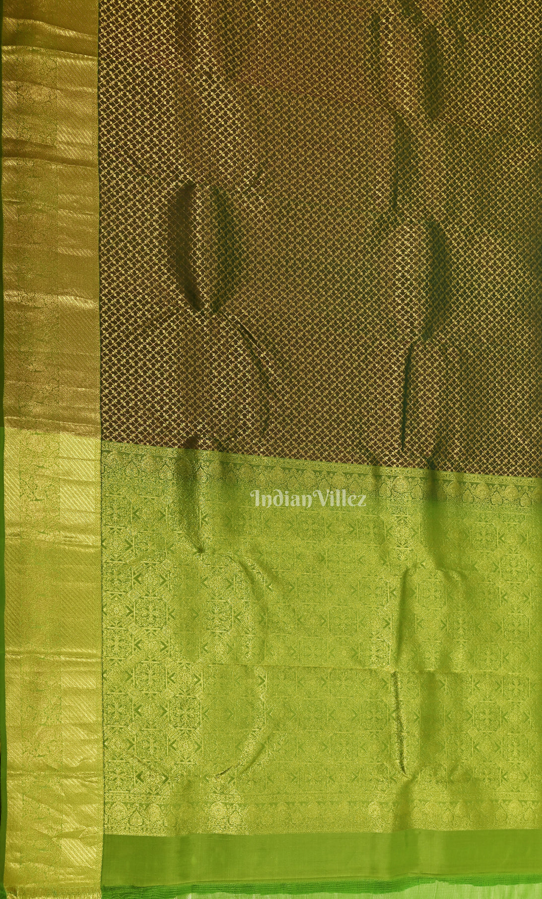 Olive Green Pure Brocade Kanjivaram Silk Saree