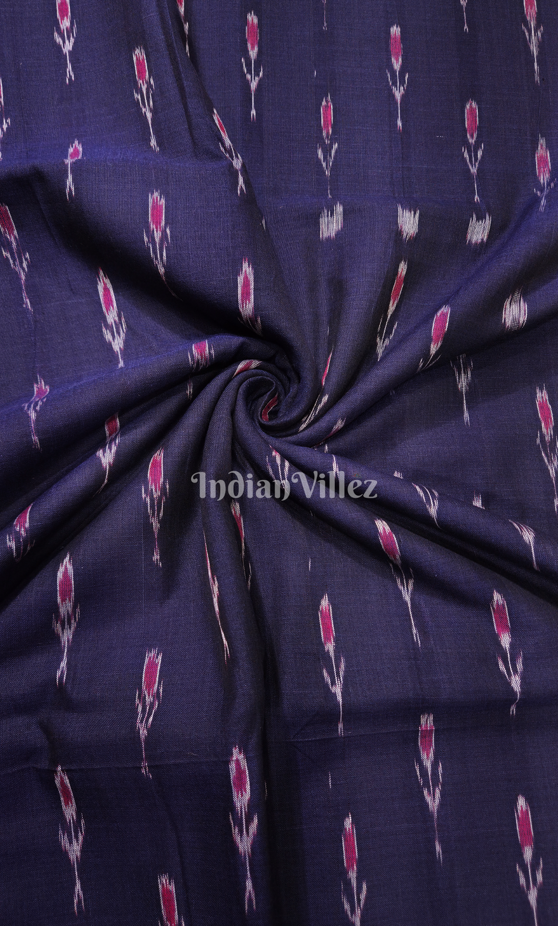 Blue Mayur Chandrika Design Odisha Ikat Sambalpuri Cotton Fabric