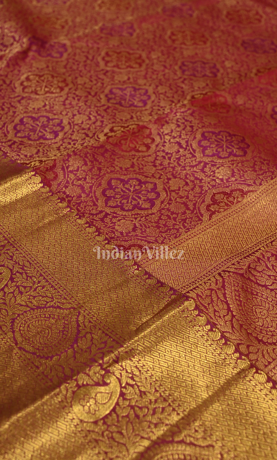 Maroon Pure Kanjivaram Silk Saree with Zari Brocade 