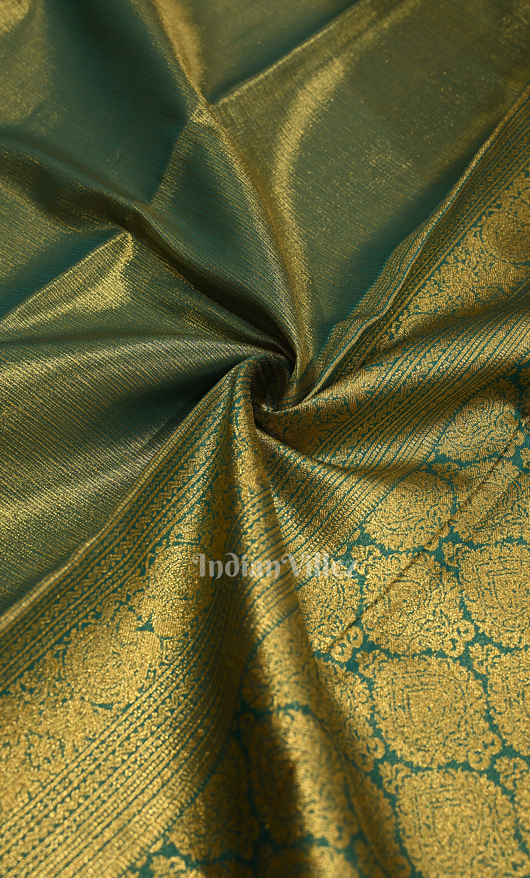 Dark Green Pure Brocade Kanjivaram Silk Saree
