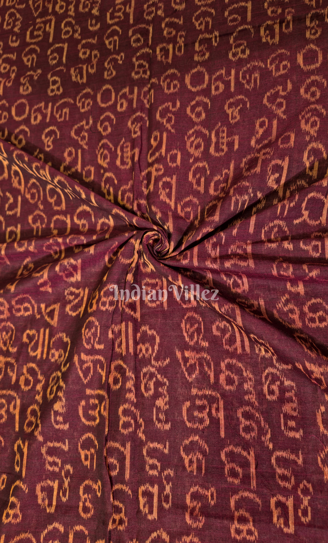 Coffee Odiya Barnamala  Odisha Ikat sambalpuri Cotton Fabric