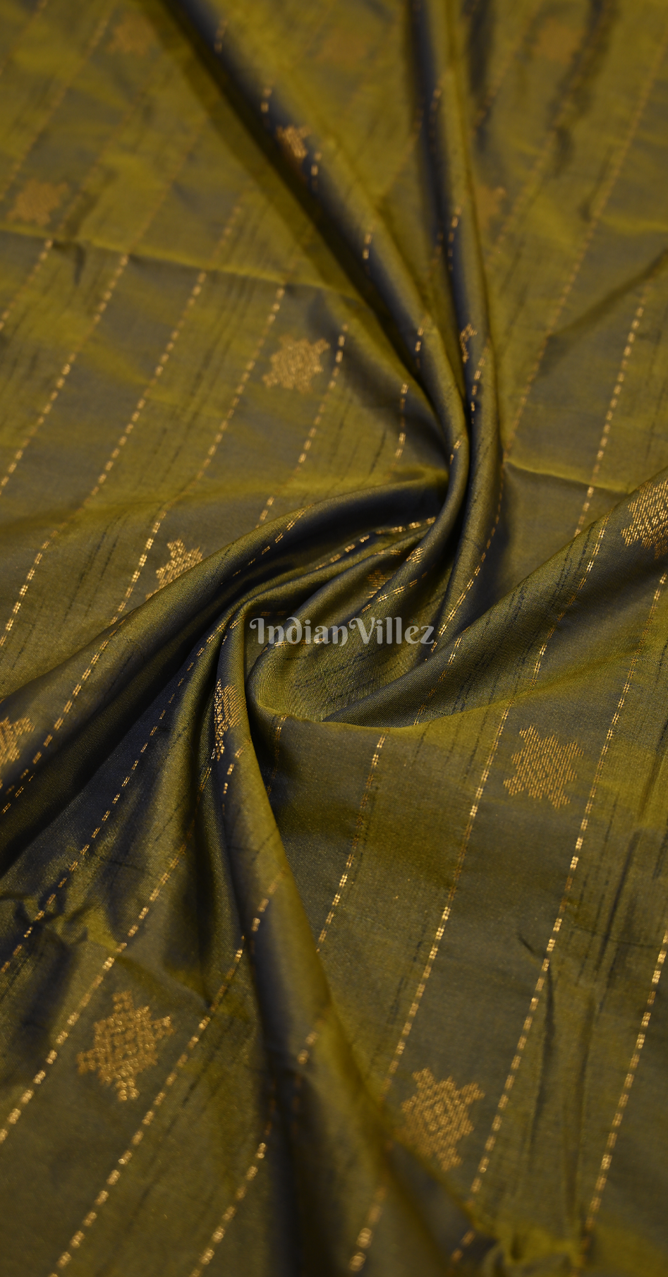 Moss Green Tussar Silk Saree with Zari weave