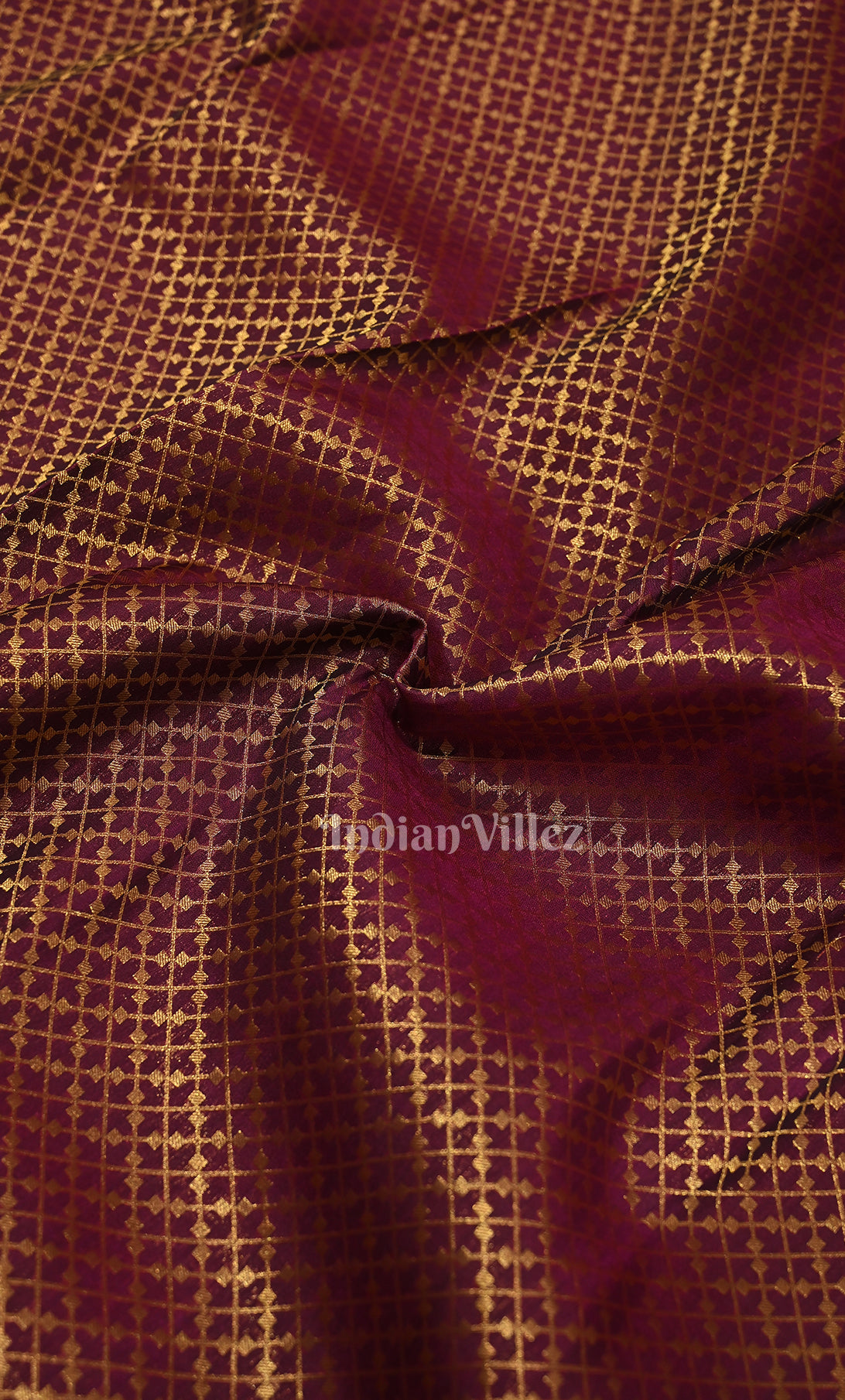 Purple  Wine Blue Brocade Pure Kanjivaram Silk Saree 