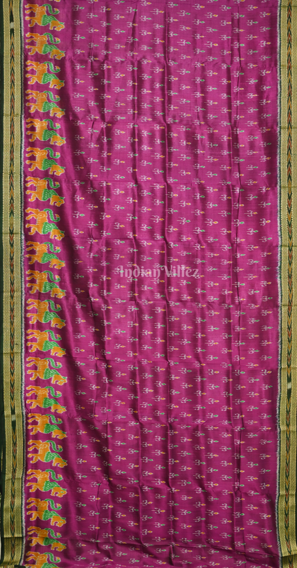 Purple Black Tribal Theme Odisha Ikat Khandua Silk Saree
